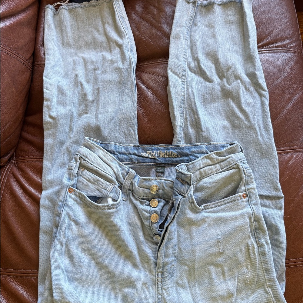 Wild Fable Distressed Light Blue Ankle Jeans